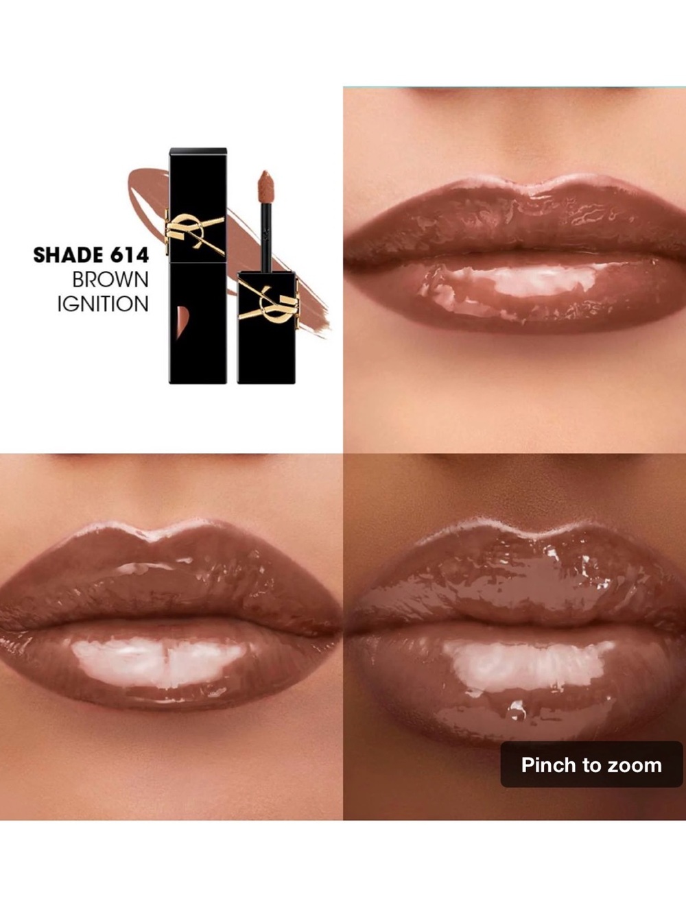 Yves Saint Laurent the inks vinyl cream Shade 614 Brown Ignition new in box lip